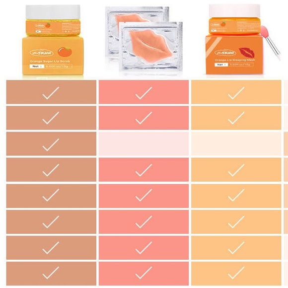 Natural Sugar Scrub Orange Hydrating Lip Sleeping Mask 4 in 1 Lip Care Set - Picture 8 of 8